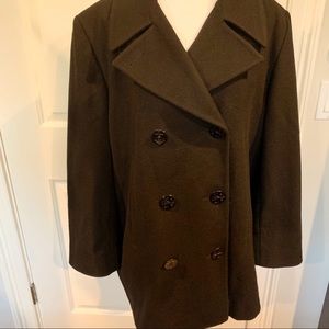 JONES NEW YORK - 100% Pure Wool Black Pea …